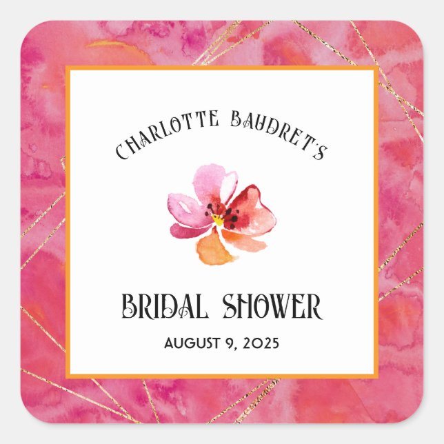 Sticker Carré Couleur chaude moderne (Devant)