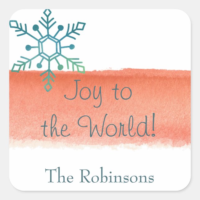 Sticker Carré Couleur de trait de trait de trait d'aquarelle (Devant)