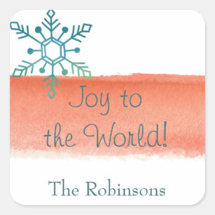 Sticker Carré Couleur de trait de trait de trait d'aquarelle