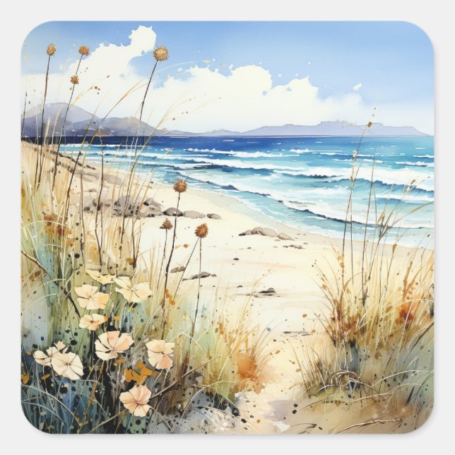 Sticker Carré Couleur d'eau Ocean Seascape (Devant)