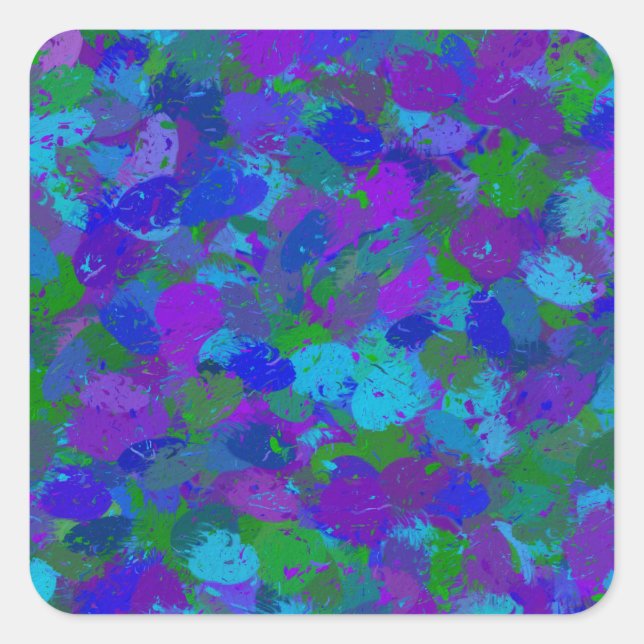 Sticker Carré Couleur du peacock (Devant)