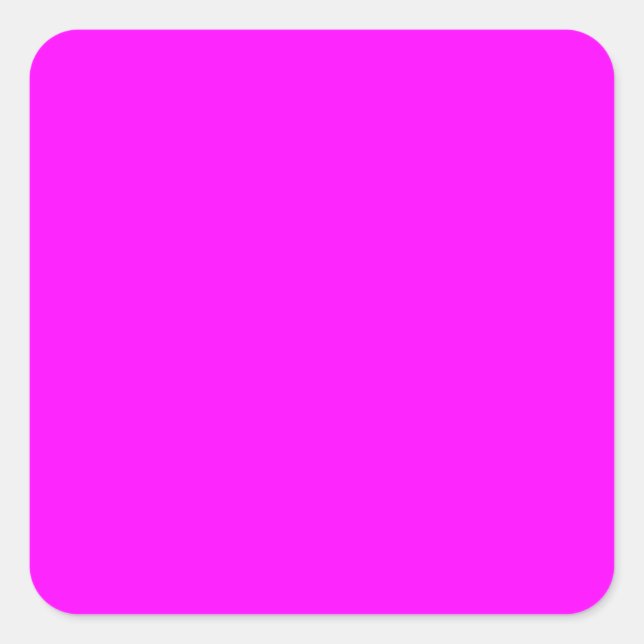 Sticker Carré Couleur Fuchsia/Hot Rose FF00FF, option pour ajout (Devant)