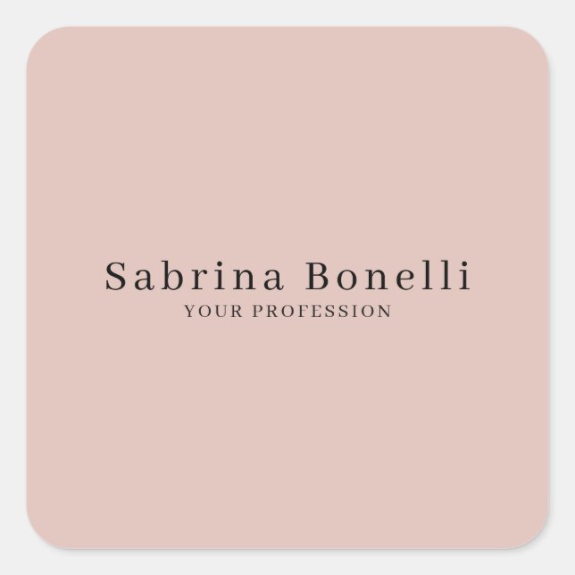 Sticker Carré Couleur or simple Rose unique et élégante (Devant)