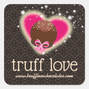 Sticker Carré Couleur personnalisée truffes chocolat confections