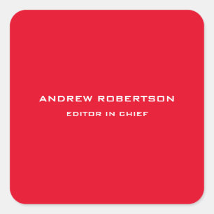 Sticker Carré Couleur rouge clair élégant minimaliste simple