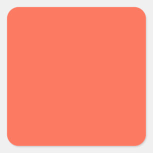Sticker Carré Couleur Tomate Rouge FF6347, avec option pour ajou