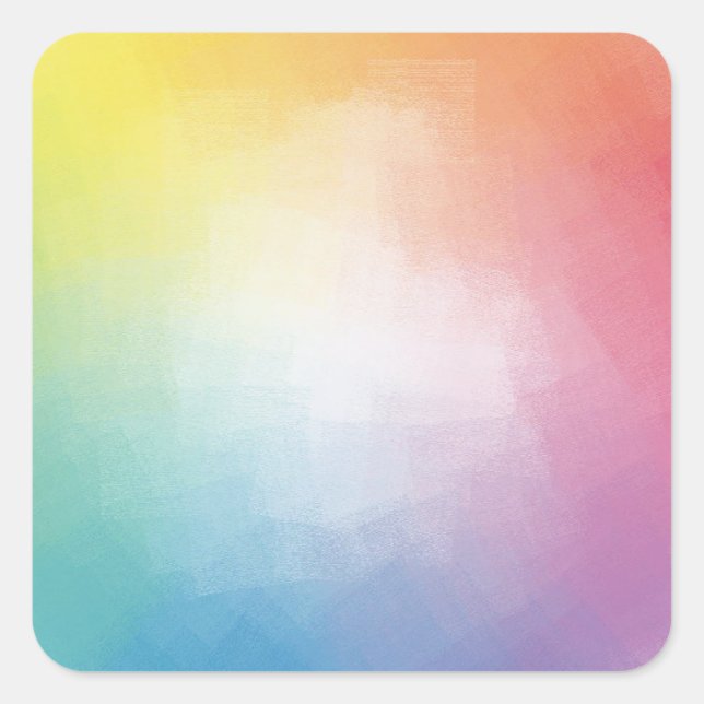Sticker Carré Couleurs arc-en-ciel tendance personnalisées Modèl (Devant)