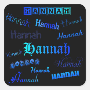 Sticker Carré Couleurs bleues sur noir - Hannah
