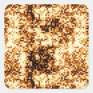 Sticker Carré Couleurs chaudes carreaux carrés motif abstrait