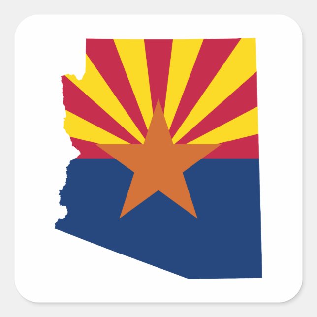 Sticker Carré Couleurs du drapeau de l'Arizona (Devant)