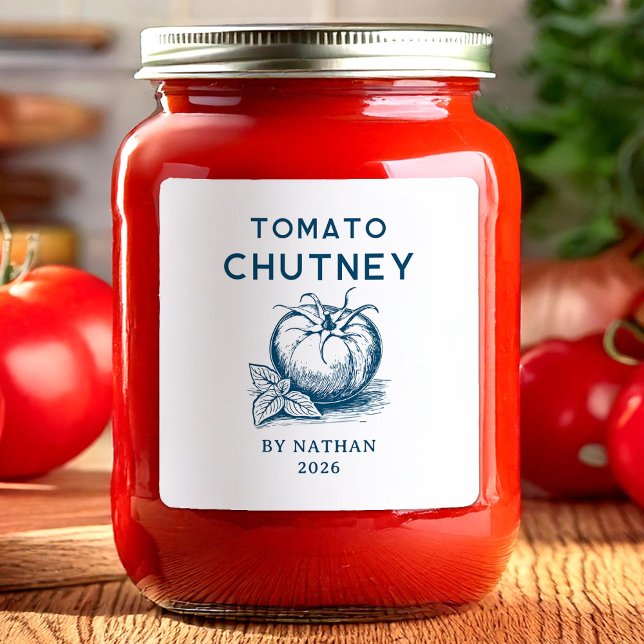 Sticker Carré Couleurs personnalisées chutney tomate (Créateur téléchargé)