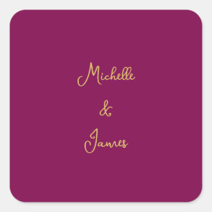 Sticker Carré Couleurs Vin & Or Professionnel Tendance Moderne