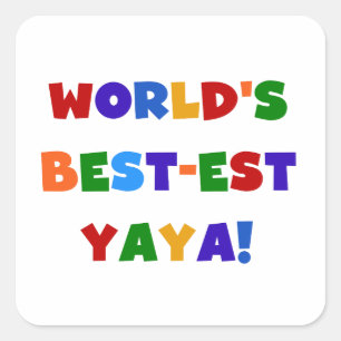 Sticker Carré Couleurs vives les meilleurs cadeaux de Yaya au mo