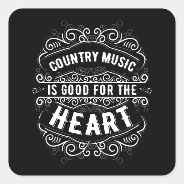 Sticker Carré Country Music Gift Women Music Lover Country Music (Devant)