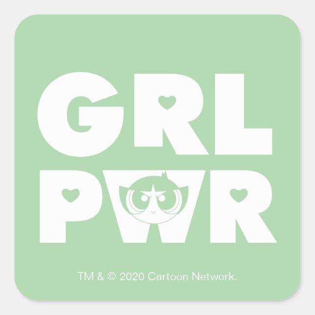 Sticker Carré Coupe de beurre :Pouvoir des filles (Devant)
