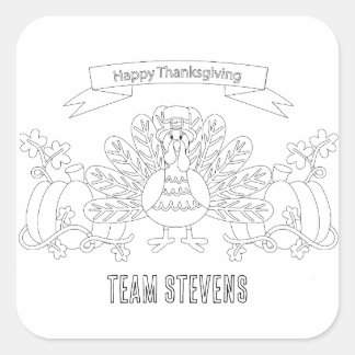 Sticker Carré Coupez votre propre scène de Bon thanksgiving