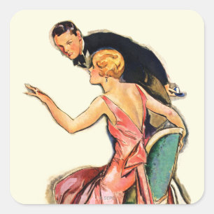 Sticker Carré Couple engagé