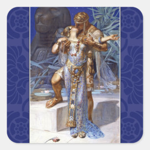 Sticker Carré couple romantique vintage anthony cléopâtre classi