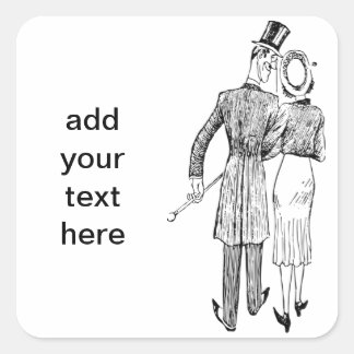 Sticker Carré Couple vintage amoureux