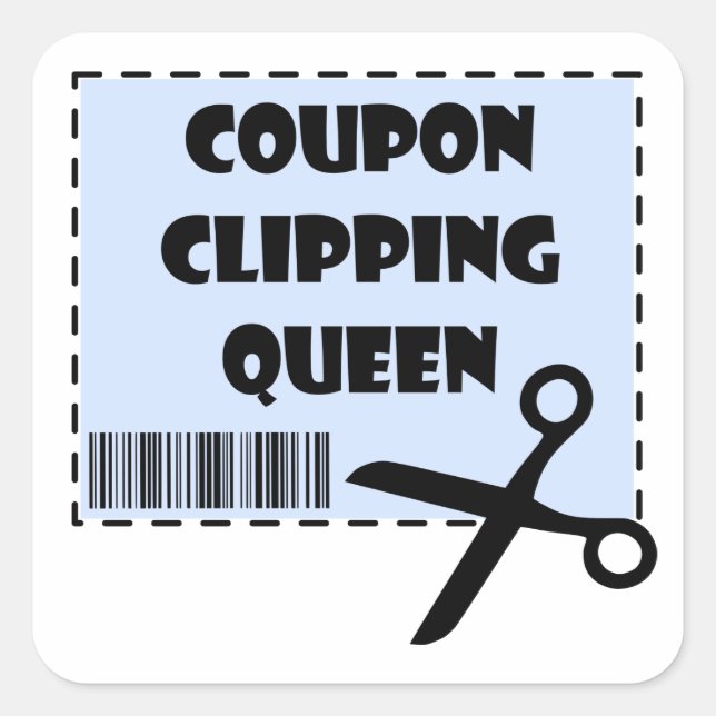 Sticker Carré Coupon mignon Coupon Reine Dire (Devant)