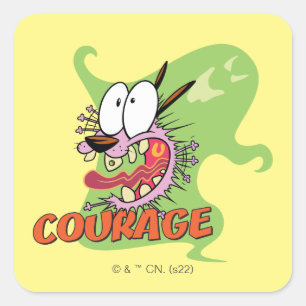 Sticker Carré Courage du chien lâché   Graphique fantôme