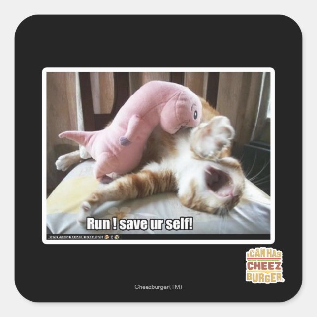 Sticker Carré Courez ! Sauvez-vous ! (Devant)