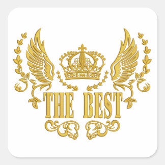 Sticker Carré Couronne aux Ailes d'Or Les Meilleurs