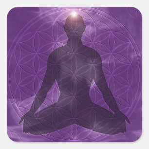 Sticker Carré Couronne Chakra Sahasrara