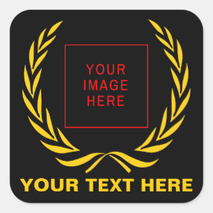 Sticker Carré Couronne Golden Laurel