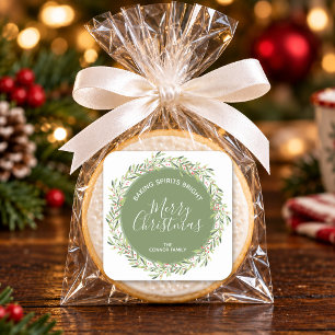 Sticker Carré Couronne Noël Fait Briller les Esprits de la Pâtis