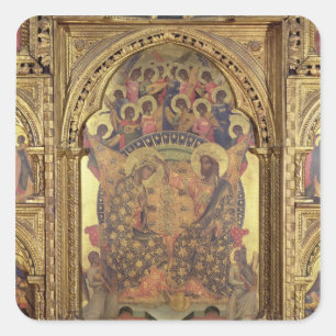 Sticker Carré Couronnement de la Vierge (détail du polyptych)