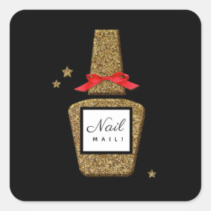 Sticker Carré COURRIER NAÏL ! Clou styliste élégant enveloppe co