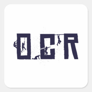 Sticker Carré Course aux obstacles OCR