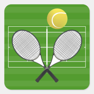 Sticker Carré court de tennis et RACKETS DE TENNIS
