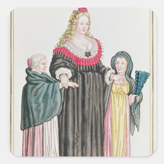 Sticker Carré Courtesan vénitien (Devant)