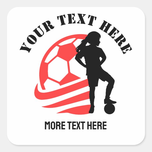 Sticker Carré Coutume Football Fille de football enfant fête d'a (Devant)