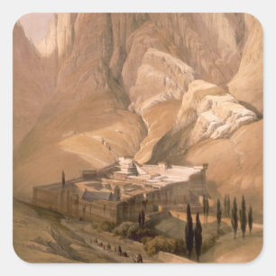 Sticker Carré Couvent de St Catherine avec le bâti Horeb,