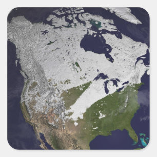 Sticker Carré Couverture de neige d'hiver dans l'hémisphère nord