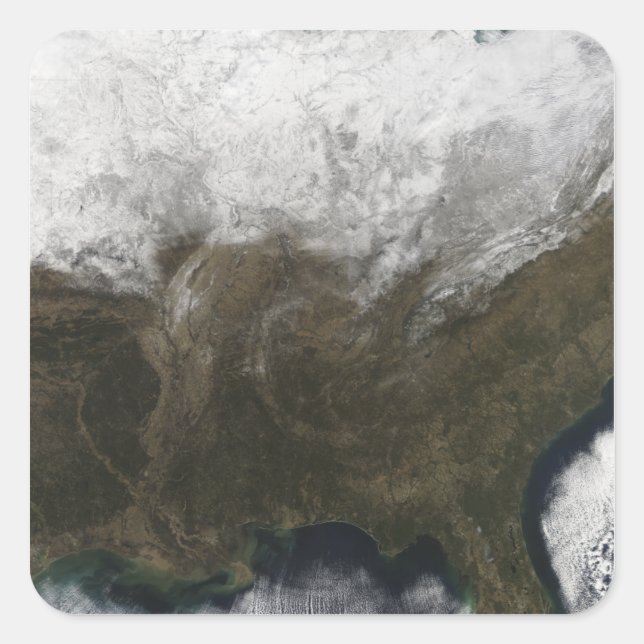 Sticker Carré Couverture de neige sur les Etats-Unis (Devant)