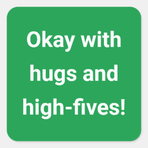 Sticker Carré Covid Social Distances Couleur Codé Vert