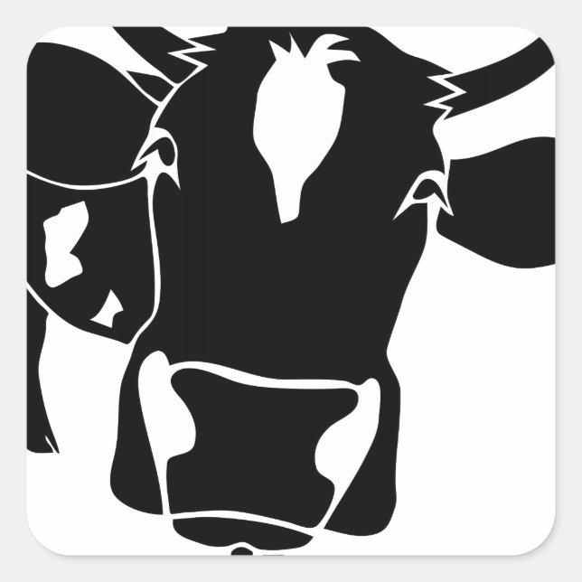 Sticker Carré cow cattle kusseh milk cowboy farmer (Devant)