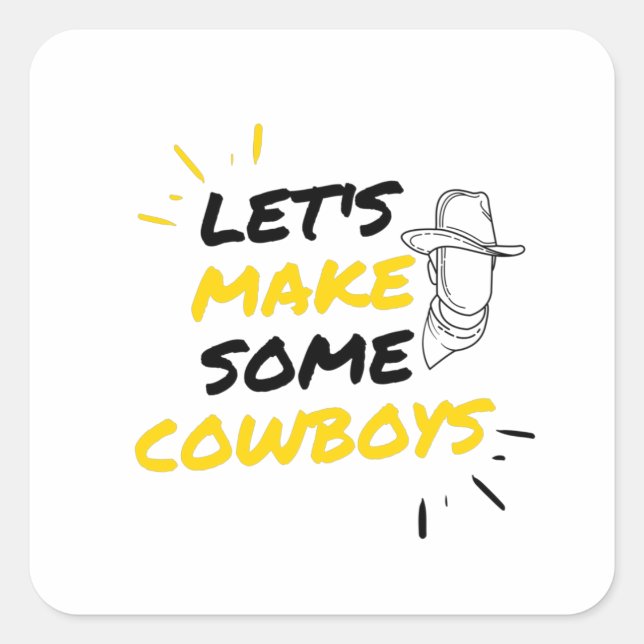 Sticker Carré Cowboy (Devant)
