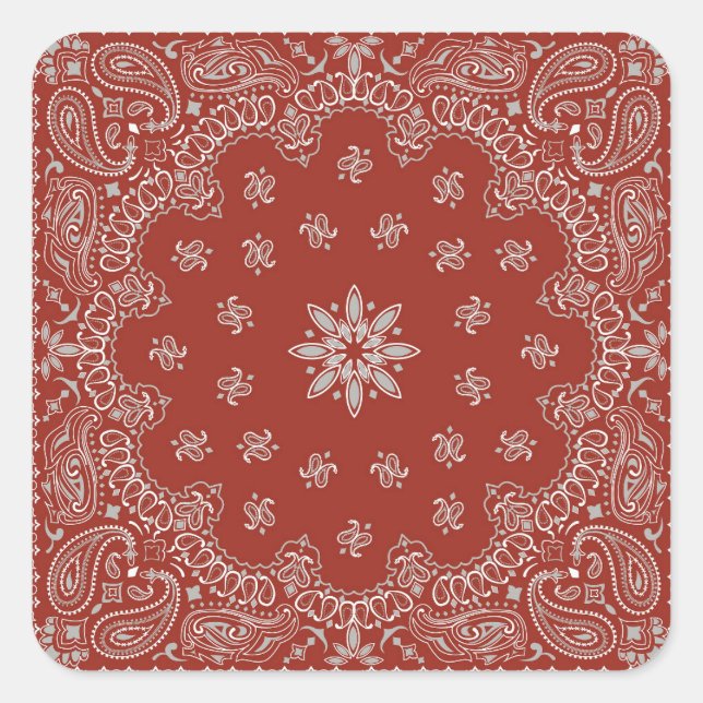 Sticker Carré Cowboy fête d'anniversaire Red Bandana (Devant)