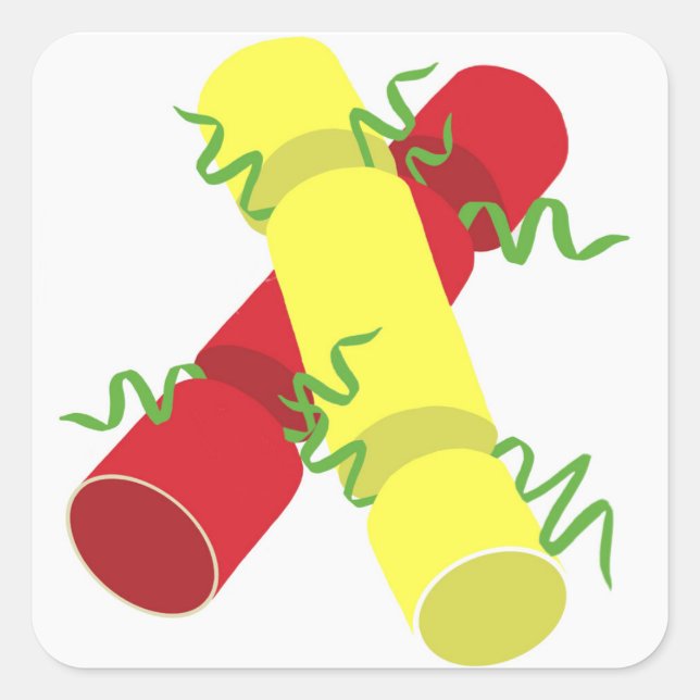 Sticker Carré Crackers de Noël (Devant)