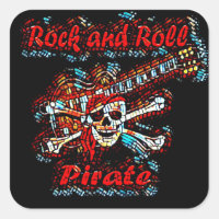 Crâne de pirate de guitare rock et Roll