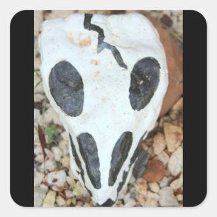 Sticker Carré Crâne peint Muertos de Dia de