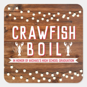 Sticker Carré Crawfish Boil Graduation School Event