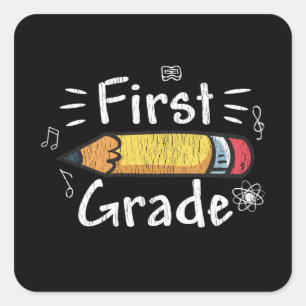 Sticker Carré Crayon de CE1 pour la rentrée des écoliers