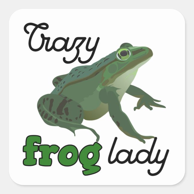 Sticker Carré Crazy Frog Lady Frog cadeaux amoureux (Devant)