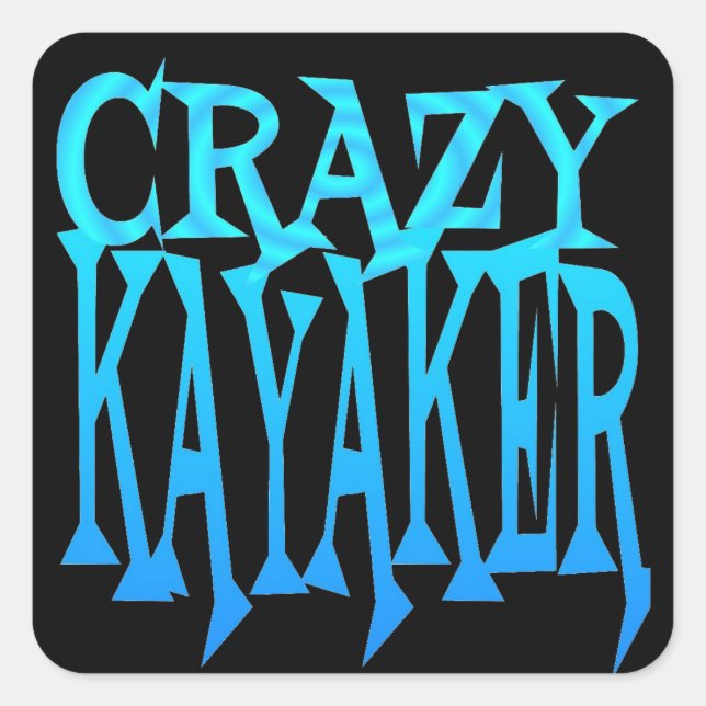 Sticker Carré Crazy Kayaker (Devant)